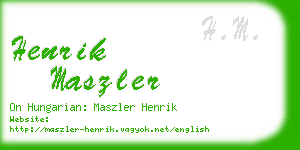 henrik maszler business card